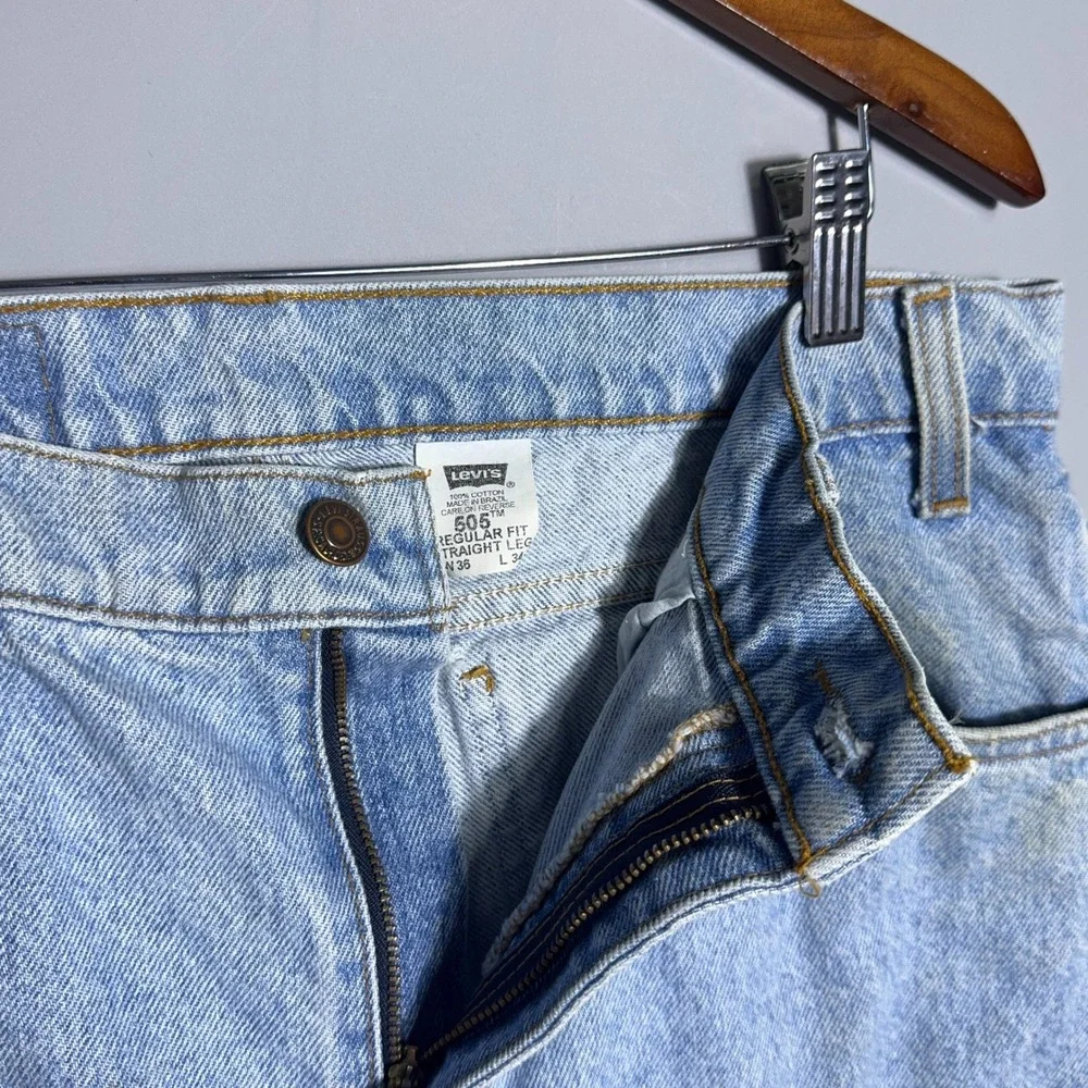 Vintage Levi's 505 Regular Fit 90s Jeans Mens Size 36x34 (Fits 34x32)